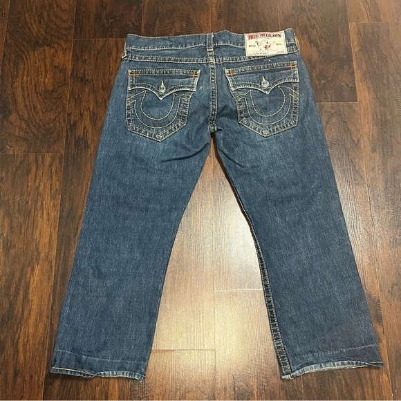 True Religion Ricky Big T Blue Straight Fit Denim Jeans size 36 Vintage Y2K - Picture 11 of 12